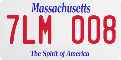 MA license plate 7LM008