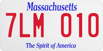 MA license plate 7LM010