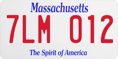 MA license plate 7LM012