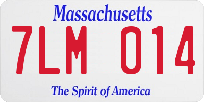 MA license plate 7LM014