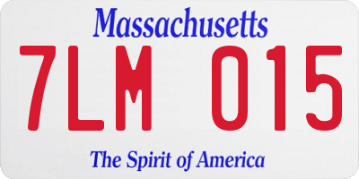 MA license plate 7LM015