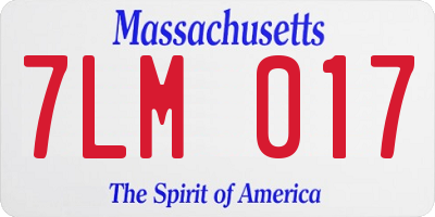MA license plate 7LM017