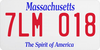MA license plate 7LM018