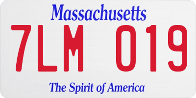 MA license plate 7LM019