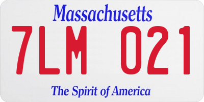 MA license plate 7LM021