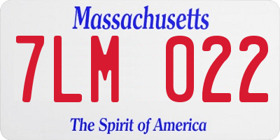 MA license plate 7LM022