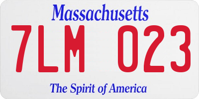 MA license plate 7LM023