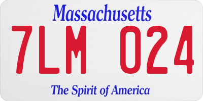 MA license plate 7LM024