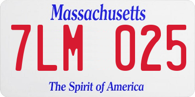 MA license plate 7LM025