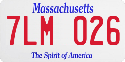 MA license plate 7LM026
