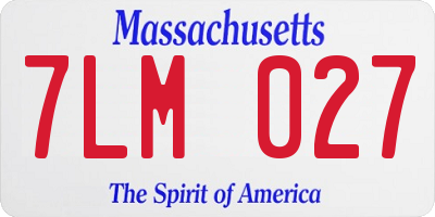 MA license plate 7LM027