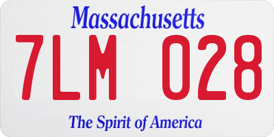 MA license plate 7LM028