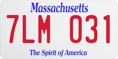 MA license plate 7LM031