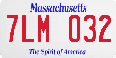MA license plate 7LM032