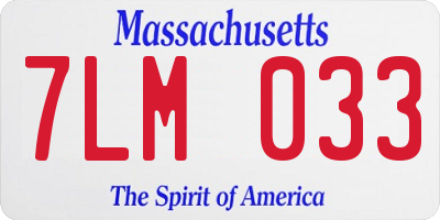 MA license plate 7LM033