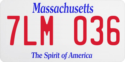MA license plate 7LM036