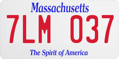 MA license plate 7LM037