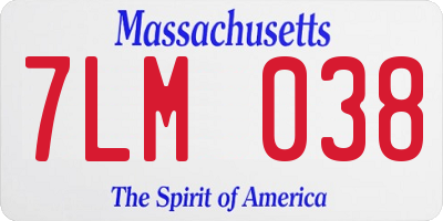 MA license plate 7LM038