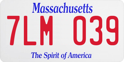 MA license plate 7LM039