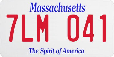 MA license plate 7LM041