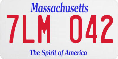 MA license plate 7LM042