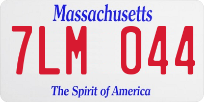 MA license plate 7LM044