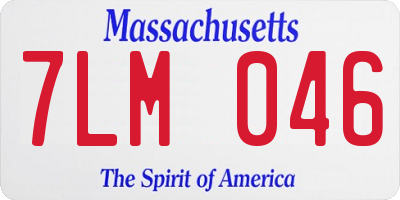 MA license plate 7LM046