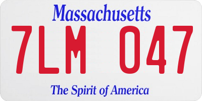 MA license plate 7LM047