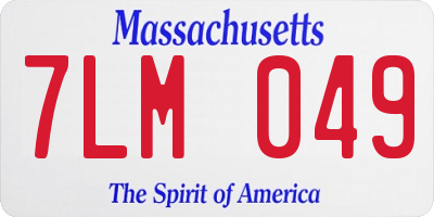 MA license plate 7LM049