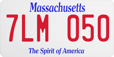 MA license plate 7LM050