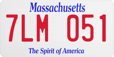 MA license plate 7LM051