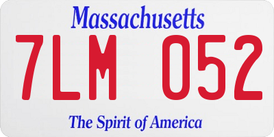 MA license plate 7LM052