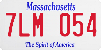 MA license plate 7LM054