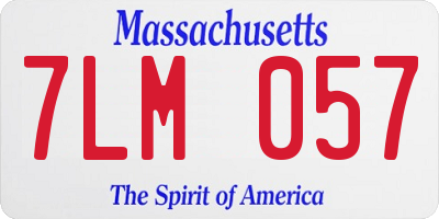 MA license plate 7LM057