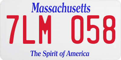 MA license plate 7LM058