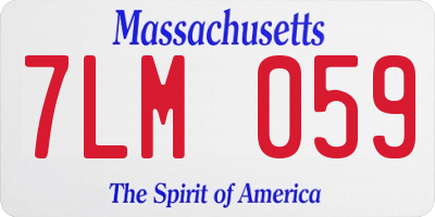 MA license plate 7LM059