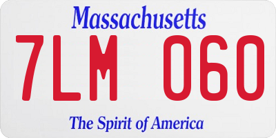 MA license plate 7LM060