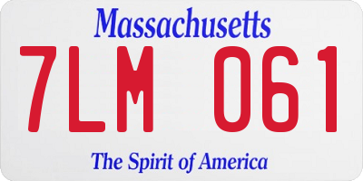 MA license plate 7LM061