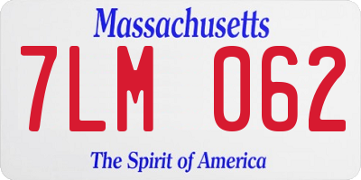MA license plate 7LM062