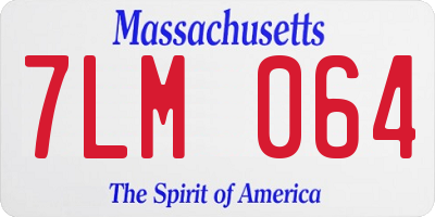 MA license plate 7LM064