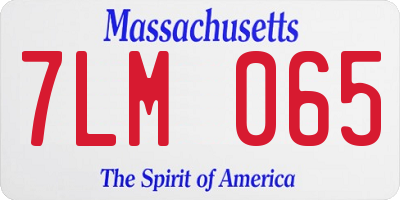 MA license plate 7LM065