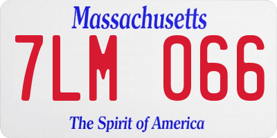 MA license plate 7LM066