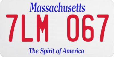 MA license plate 7LM067