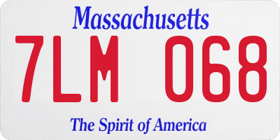 MA license plate 7LM068