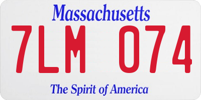 MA license plate 7LM074