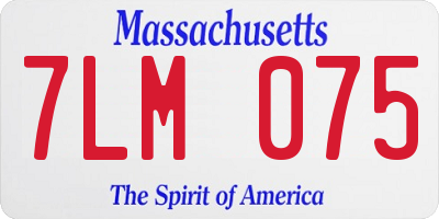 MA license plate 7LM075