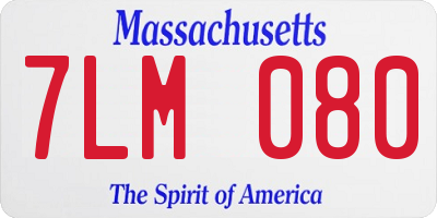 MA license plate 7LM080