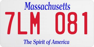 MA license plate 7LM081