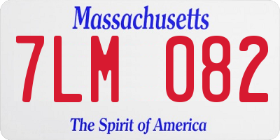 MA license plate 7LM082