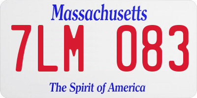 MA license plate 7LM083